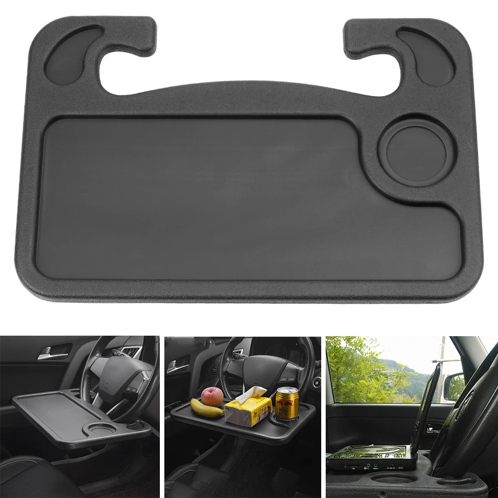 Car Mini Table Laptop Computer Desk Drink Food Coffee Tray Stand Steering Wheel Mounting Kit Automotive Accessories Organizer