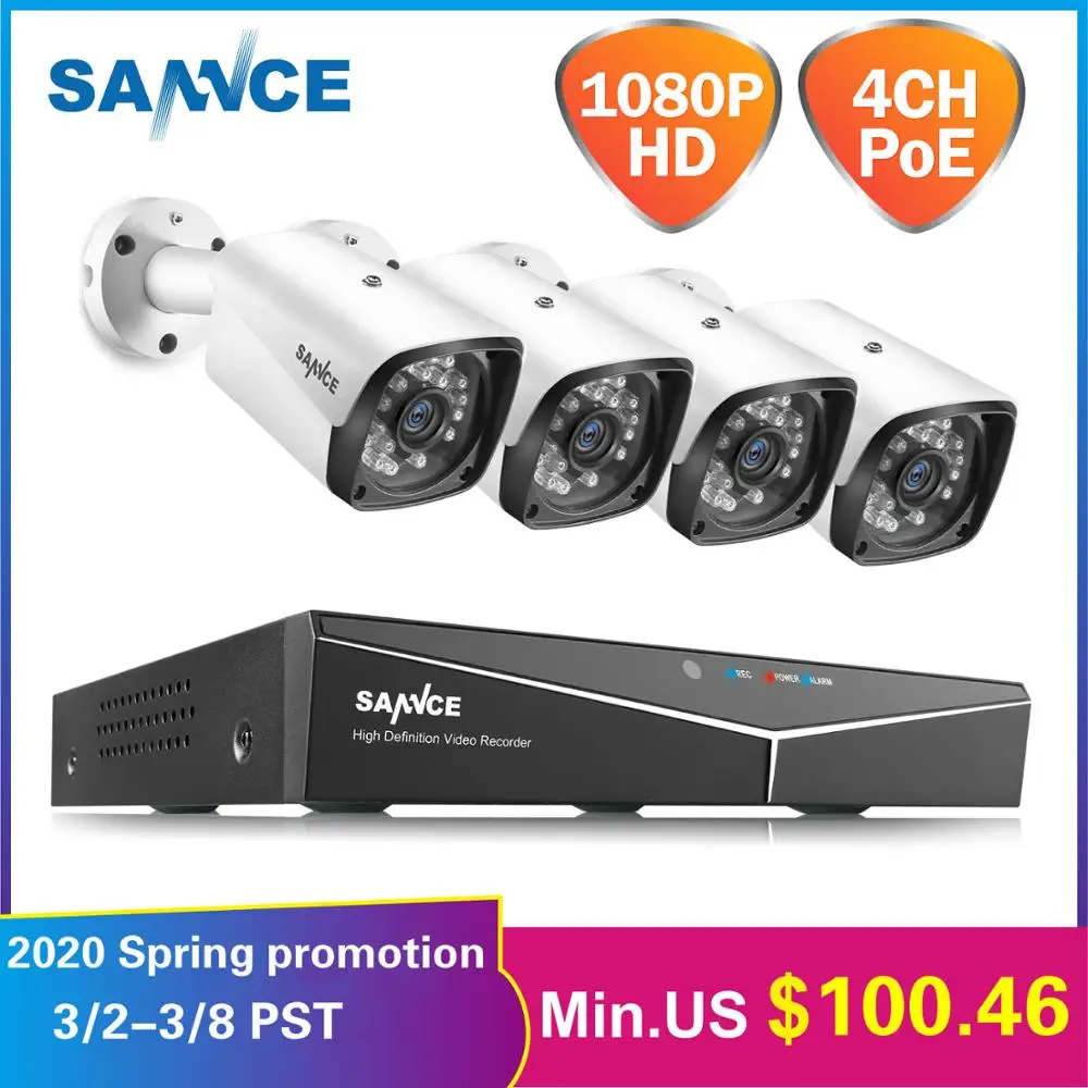 SANNCE 4CH HD 1080P XPOE CCTV видео NVR система 4 шт. 2MP POE IP камера наружная Всепогодная Домашняя безопасность видеонаблюдения WIFI комплекты SANNCE 4CH HD 1080P XPOE CCTV видео NVR система 4 шт. 2MP POE IP камера наружная Всепогодная Домашняя безопасность видеонаблюдения WIFI комплекты