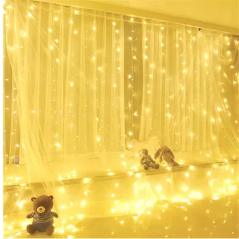 

300 LED Christmas Party Wedding Curtain Lighting Strings Decor USB String Light Home with Remote Control Fairy Lights Lamps