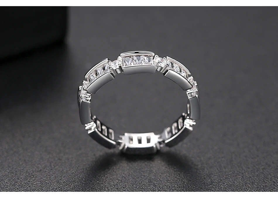 LUOTEEMI, Новое поступление, прозрачные кольца AAA с кубическим цирконием для женщин, юбилей, помолвки, модные украшения, Bijoux, рождественские подарки