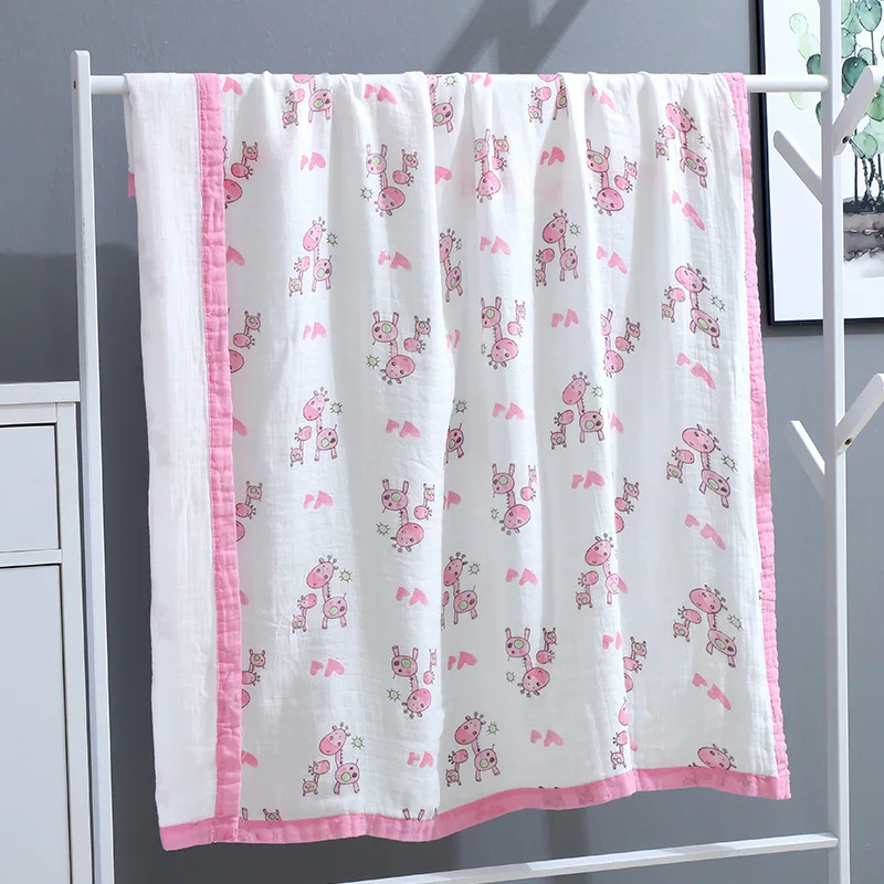 

Bamboo Cotton Class a Four Layer Gauze Bamboo Fabric Combing Covered Edge Children's Quilt No Fluorescence Blanket Baby Bath Tow