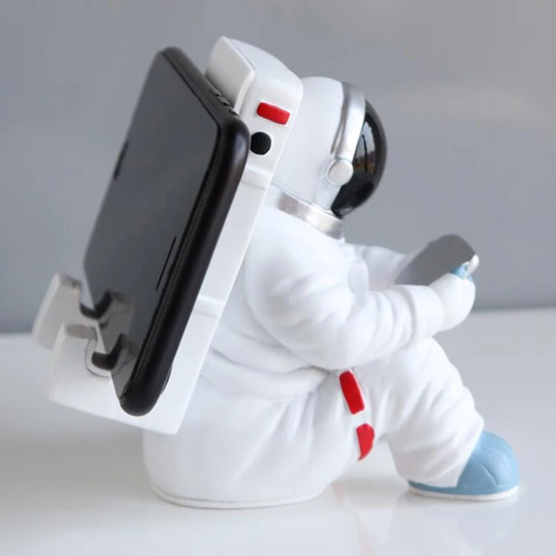 Astronaut Sculpture Phone Storage Holder Spaceman Model Phone Base Holder Desktop Decoration Phone