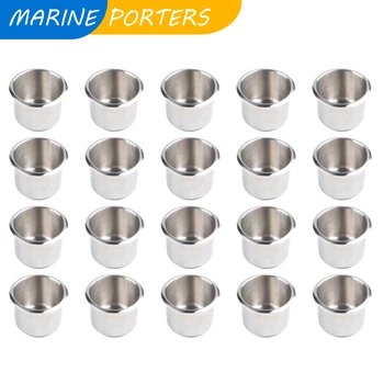 

Bottle Cup Holders Drinks Holders 20PCS 68*55 Stainless Steel For Camping Car Camper Van Parts Yacht Boat Sailing Rv Accessories