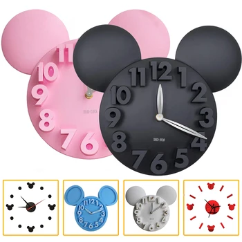 

Modern Design Mickey Mouse Big 3d Wall Clock Battery Operation Digital wall clocks Decoration for Bedroom Living room Kitchen