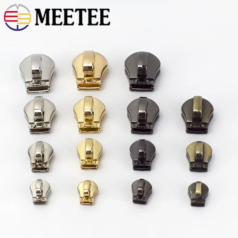 Meetee 10 шт. 3 #5 #8 #10 # металлическая головка на молнии, слайдер, сумка с замком на молнии, багажная одежда, набор для ремонта, аксессуары для оборудования, AP604|Бегунки для молнии| | АлиЭкспресс