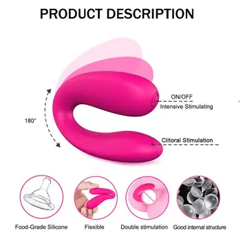 Couple Vibrator Sex Toys For Women Vagina Clitoris Stimulate U Type Vibrator G-Spot Massage Female Masturbator Adults Products 2