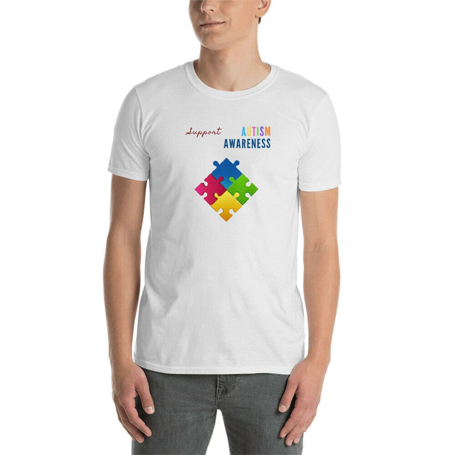 Support Autism Awareness Short-Sleeve Unisex T-Shirt Men Clothes Tee Shirt | Мужская одежда