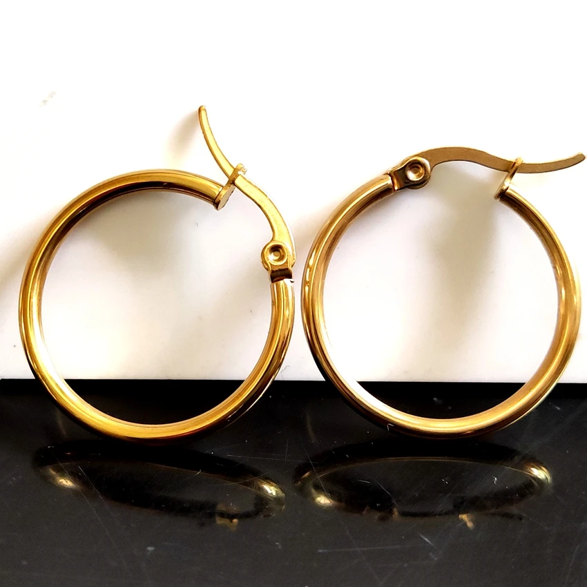 Wholesale 22Pairs  Hoop Earrings For Women Stainless Steel Wedding Jewelry 6