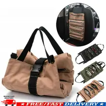 Холщовая дорожная сумка для инструментов, сумка для хранения и переноски, сумка-Органайзер для заднего сиденья автомобиля/