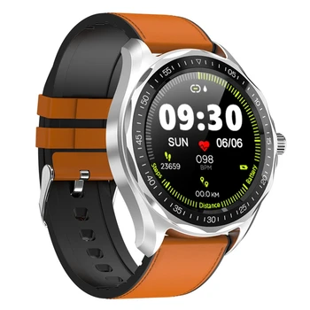 

S09 Smart Watch Men Full Round Press Screen IP68 Waterproof Smartwatch Bluetooth Call/SMS Remind Clock for Android IOS Brown