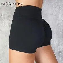 NORMOV Спортивные шорты для Для женщин бег Фитнес Activewear Тренировки Спортивный жесткий шорты спандекс Женский тренажерный зал шорты для йоги плюс Размеры