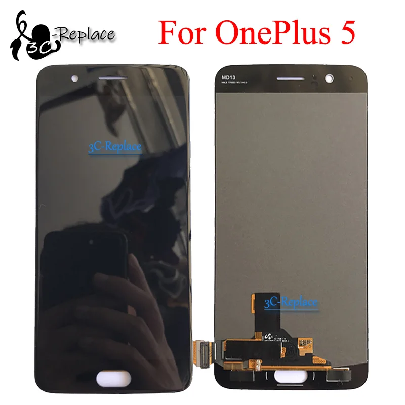 Black/White Original AMOLED 5.5 inch For Oneplus 5 1+ A5000 Full LCD DIsplay Touch Screen Digitizer Assembly Replacement | Мобильные
