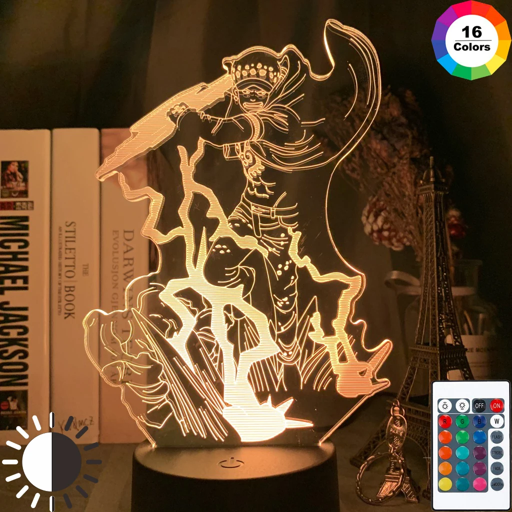 СВЕТОДИОДНЫЙ 3d Ночник светильник японского аниме ONE PIECE Trafalgar D. Водное право