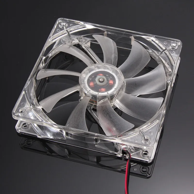 

4pin 1800 PRM Hydraulic Bearing Case Fan Red Quad 4-LED Light Neon Clear 120mm PC Computer Case Cooling Fan Mod