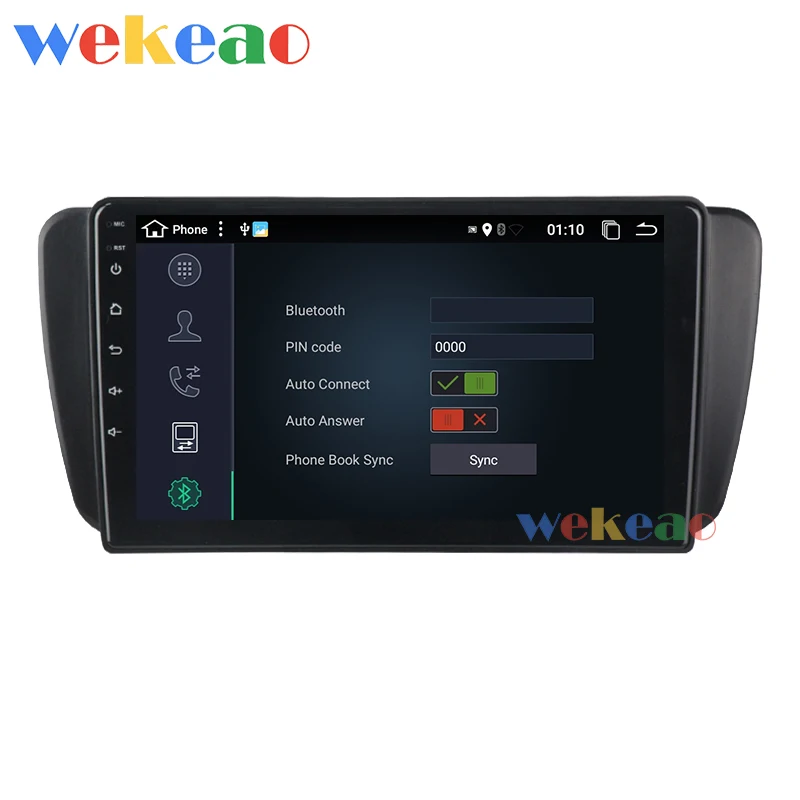 Wekeao Touch Screen 9'' Android 9.0 Car Radio Automotivo For Seat Ibiza 6j Car Dvd Player Android A