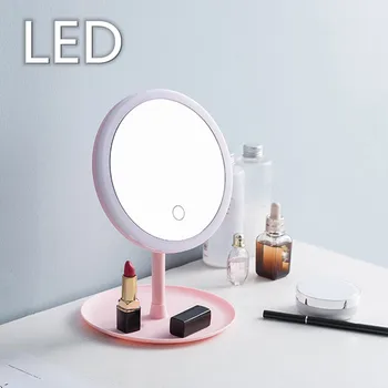 

Portable Makeup Backlit Mirror Light with Natural White LED Vanity Mirror Detachable Storage Base 3 Modes Women Makeup Tools