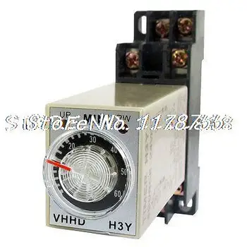

DC 24V 60Min 0-60 Minute Delay Timer Time Relay H3Y-2 + 8 Pin DIN Rail Socket
