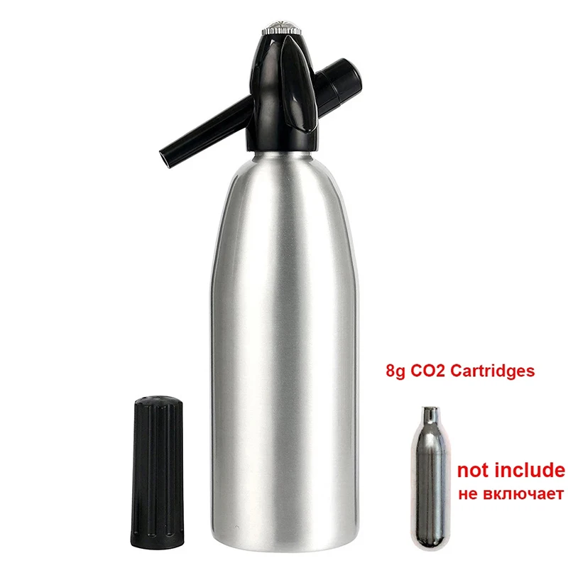 GOALONE 1L Aluminum Alloy Soda Siphon Professional Soda Sparkling Water Maker with Pressure Regulator for Juice Drinks Cocktails