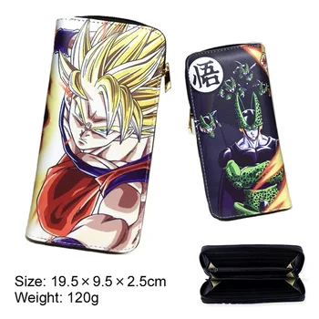 

Anime Dragon Ball Z PU Wallet Super Saiyan Goku Cartoon zipper Leather Card Holders Layers purses Boys Girls coin Print Handbag