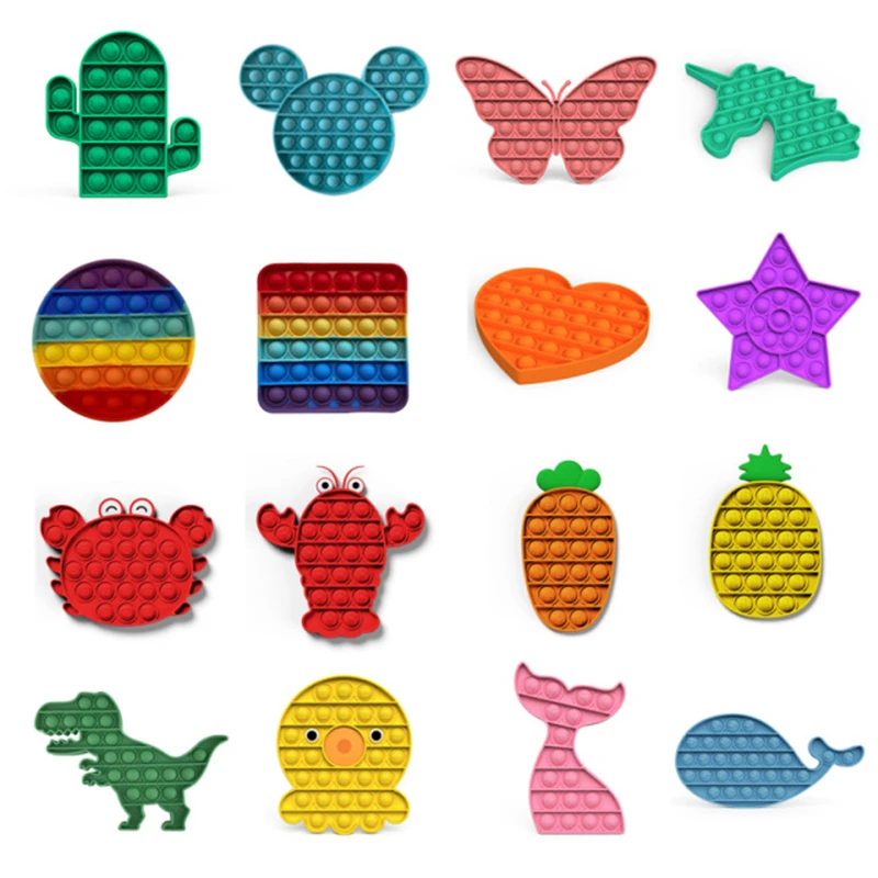 Nuevo Push Pop de Fidget sensorial juguetes autismo Necesidades Especiales Pops Fidget Squeeze divertido Anti-estrés aliviar el estrés Juguetes