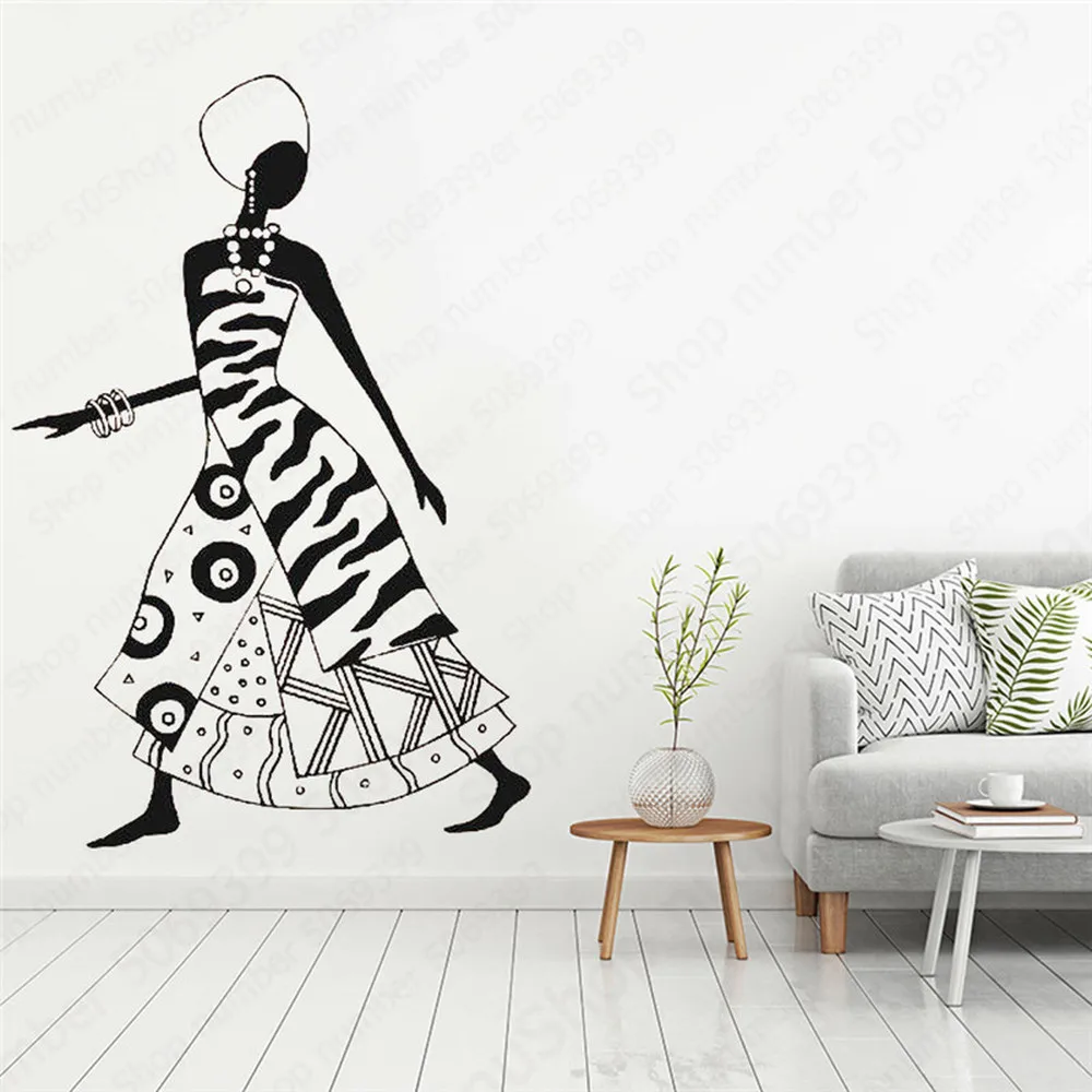 

Room Decoration Wall Sticker Wall Decal Vinyl Stickers African Women Home Interior Design Art Decal Office Murals LW619