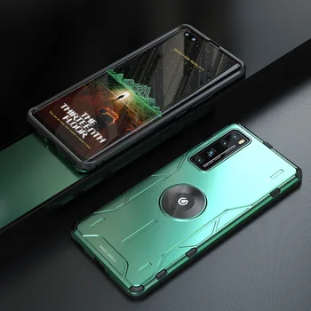 

For Huawei Nova 7 Pro Cases Magnetic Ring Bracket Aluminium Metal +Silicone Back cover For Huawei Nova 7SE/Nova 7i phone Case