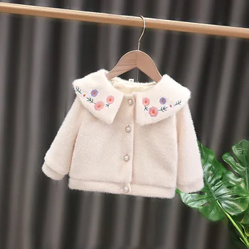 

Infant Baby Cute Embroidery Autumn Winter Jacket Kids Children Long Sleeve Coat