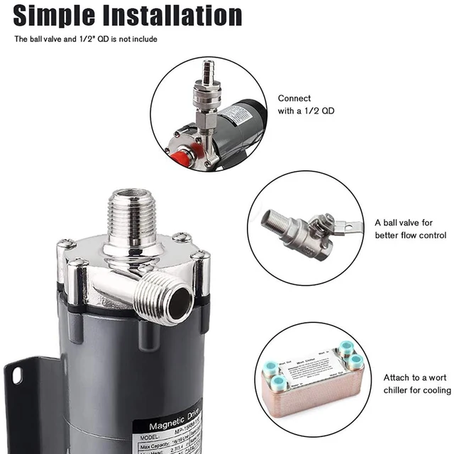 Pompa Per Birra VEVOR MP-15RP - Acciaio Inox, 10W, Max 120°C | Per Home Brewing - Foto 5