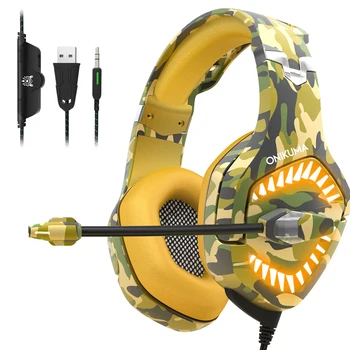 

ONIKUMA K1B PRO 3.5mm Wired Gaming Headset PC Headphones Noise Canceling E-Sport Earphone with Mic LED Light Volume Control New