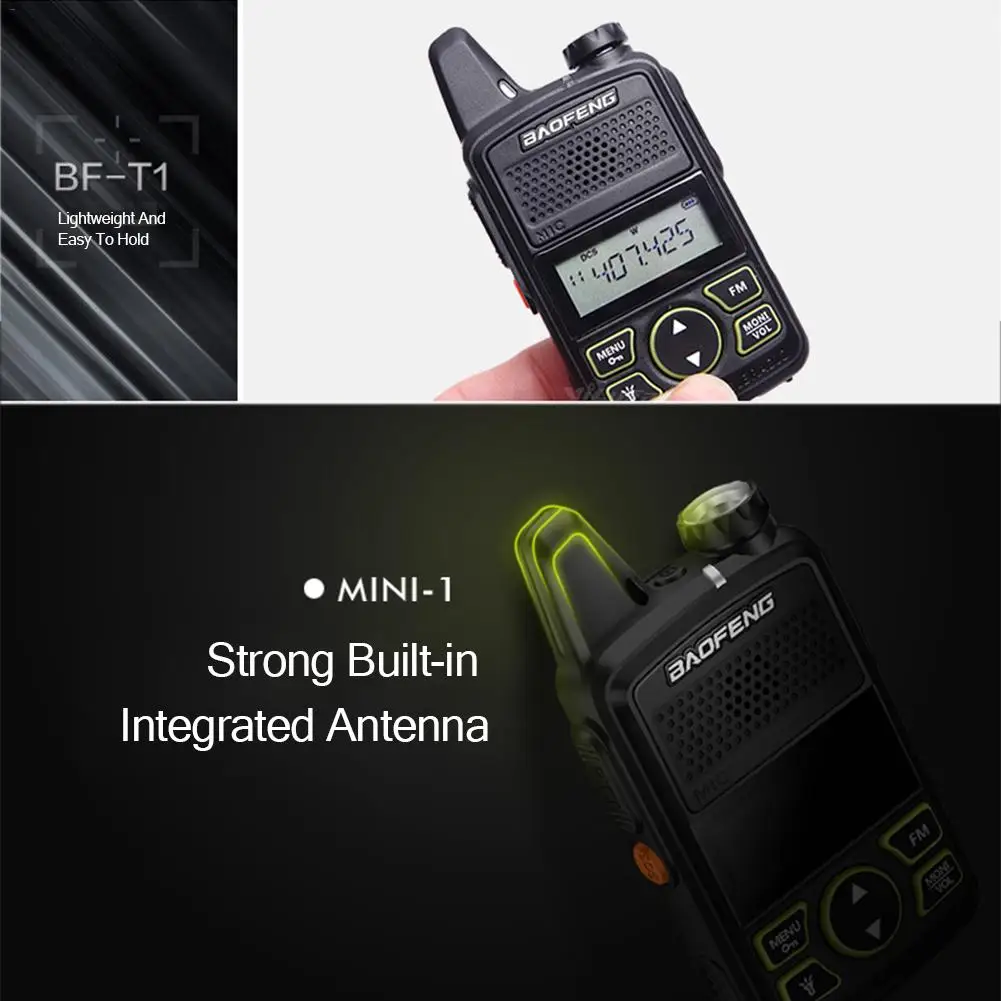 Baofeng BF-T1 мини-bluetooth-рация UHF портативный двухстороннее радио FM функция Ham Радио Baofeng USB HF трансивер