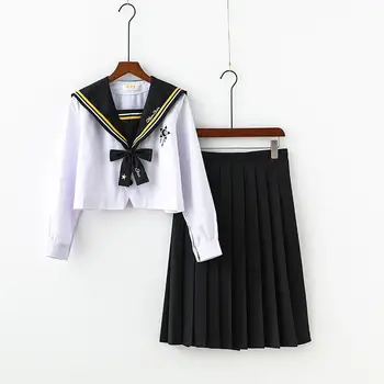 

Japanese Orthodox Jk Uniform Sailor Suit Soft Girls Style Long-sleeved School Uniform Star Moon Embroidery Student Class Service