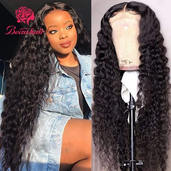 

4x4 Lace Closure Wigs Brazilian Human Hair Wigs Jerry Curly Pre-Plucked With Baby Hair Lace Closure Wig For Black Women Beauhair