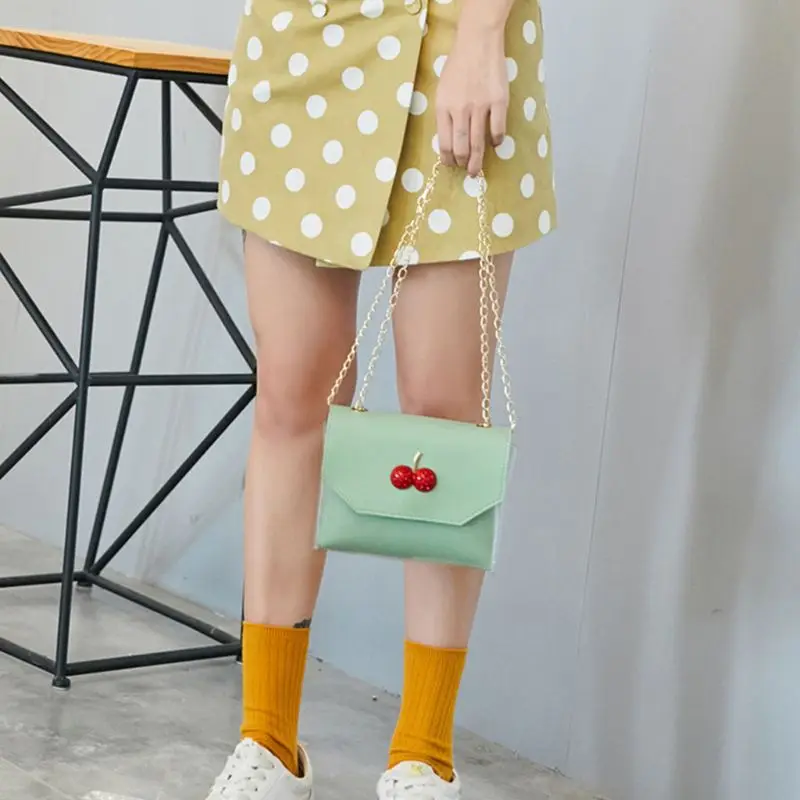 Women Transparent Small Handbag Leather Cute Cherry Shoulder Bag Summer Beach Purse Crossbody Tote 