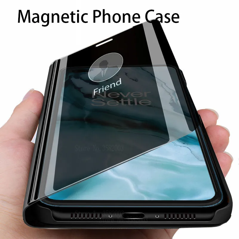 Custodie Per Telefoni One Plusnord Smart Mirror Per Oneplus Nord 5G Flip Stand Copertine Per Libri Per One Plus Nord Paraurti In Pelle Coque Fundas