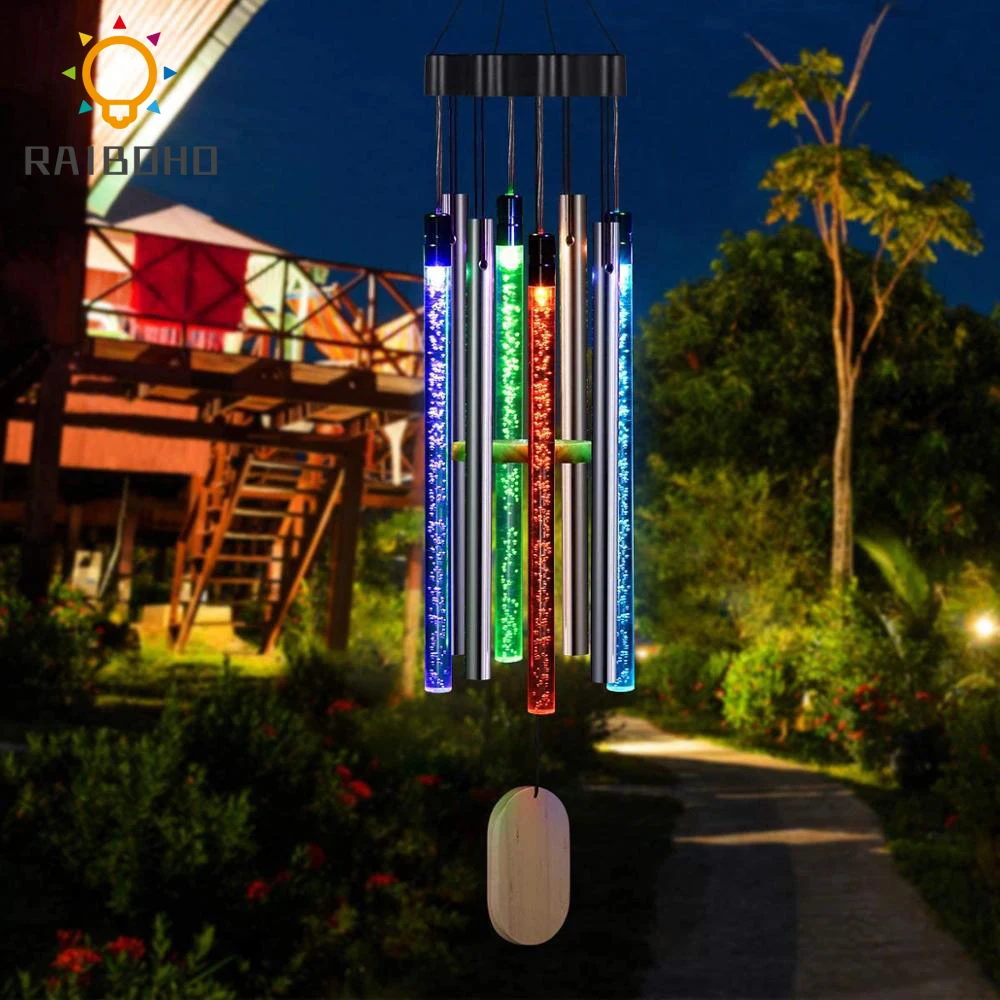 

Solar Wind Chimes Light Outdoor Memorial Wind Chimes with Colorful Light Christmas Housewarming Gift Garden Yard Home Decoration