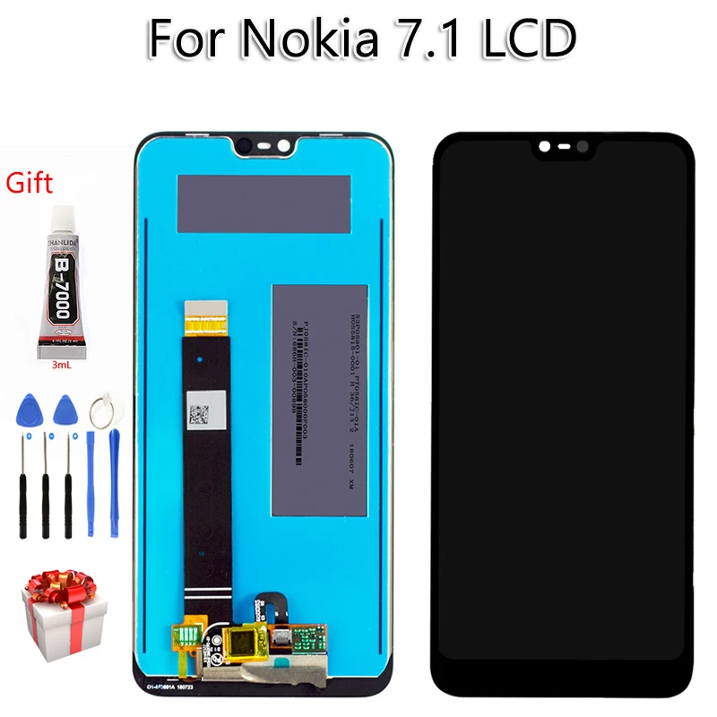 

5.84" For Nokia 7.1 TA 1095 1096 1085 LCD Display Touch Screen Digitizer Assembly With Frame Free Tools For Nokia 7.1 Display