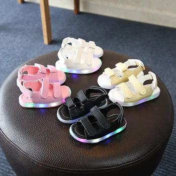 

Summer Kids Led Glowing Sandals Boys Girls Sport Casual Light Shoes Children Baby Flat Shoes Kids Beach Leather Sandals