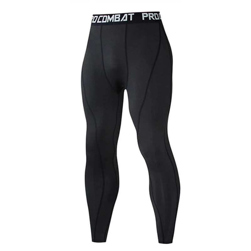 Комплект термобелья, Одноцветный компрессионный спортивный базовый слой, осенне-зимний спортивный костюм для бега, спортивный костюм для фитнеса, мужской спортивный костюм - Цвет: black pants