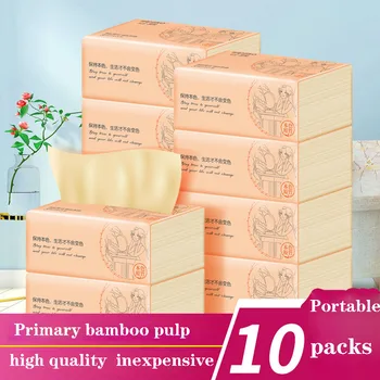 

10 Packs Of Original Wood Pulp Paper Towels 240 Sheets / Pack Baby Tissue Pull Out Tissue Paper Portable Pack