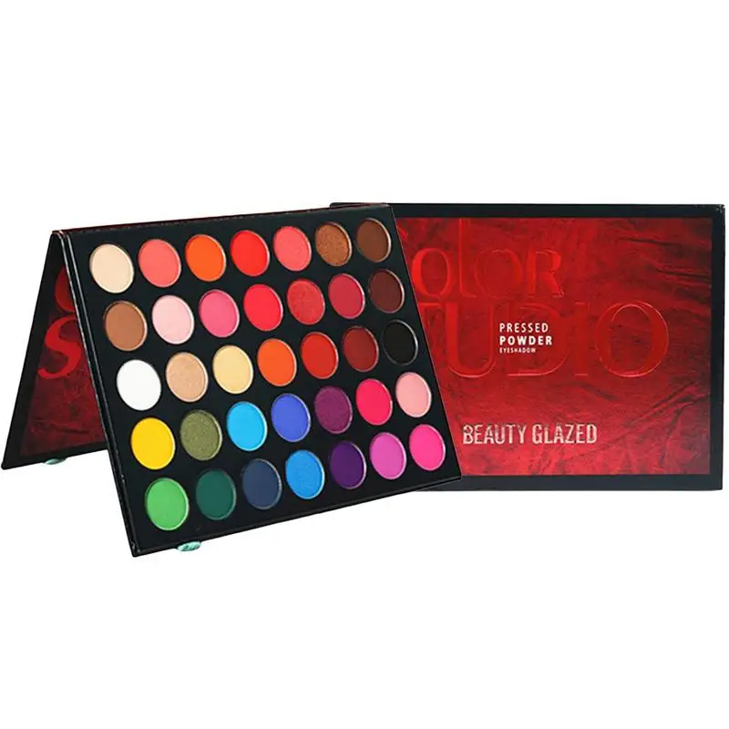 Günstig 35 farbe Schönheit Glasierte Studio matte Lidschatten Power Palette Glitter Highlighter Shimmer Make up Pigment Lidschatten Pallete