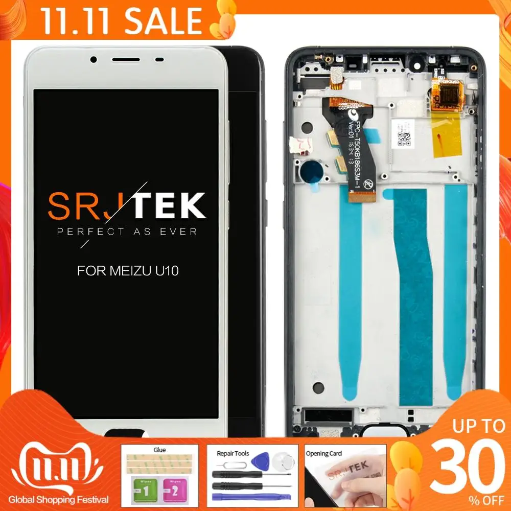 SRJTEK для Meizu U10 сенсорный экран дигитайзер + жк-дисплей замена 5 0 дюймов сотовый