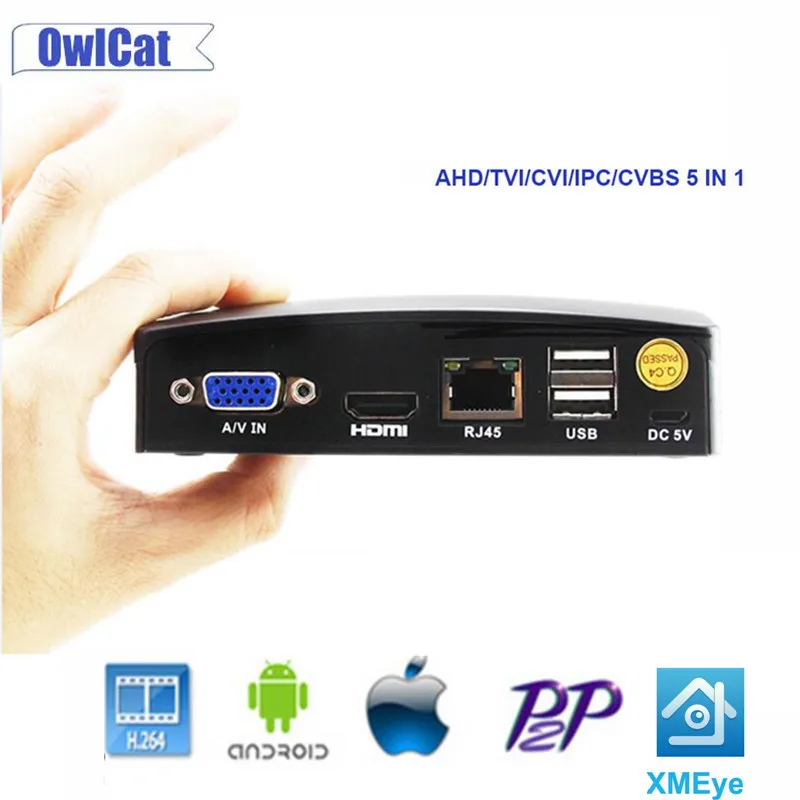 1080P AHD N 5 в 1 CCTV мини DVR TVI CVI CVBS IP камера цифровой видеорегистратор 4CH Гибридный NVR
