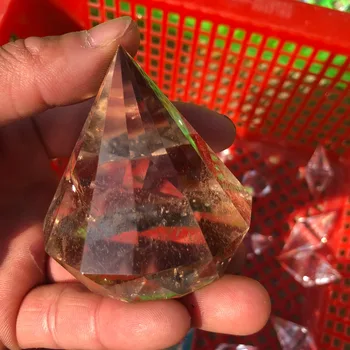 

1pcs Natural topaz faceted single-end Vogel inspired crystal stick