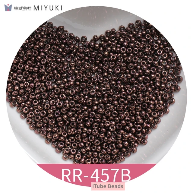 2mm Miyuki Round Beads 11/0 Metalic Gold Silver Bohochic Beaded Bling Beaded Jewelry 10g/Pipe About 1100pieces Garments Sewing RR457B Dark Coffee