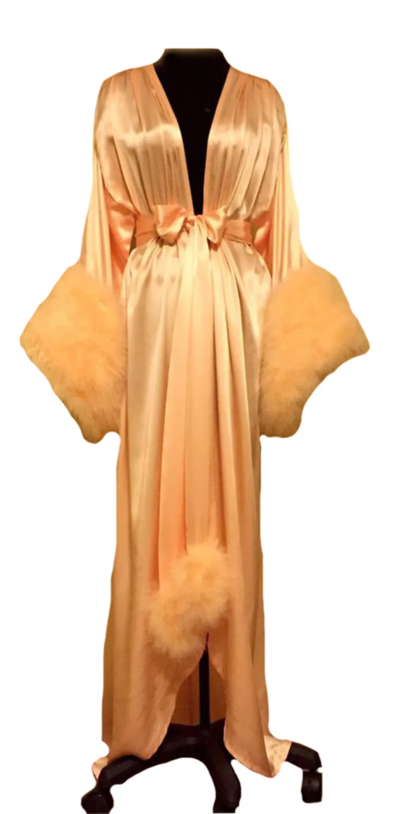 Fashion Fur Robes Women Long Bathrobe Dresses Photo Shoot Birthday Party Bridal Fluffy Party Sleepwear Custom Made Gown 2021