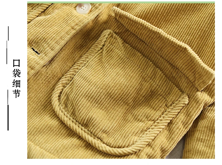 Corduroy Women Parkas Autumn Winter Big Size Cotton-padded Single-breasted Pockets Solid Color Women Warm Coat YoYiKamomo