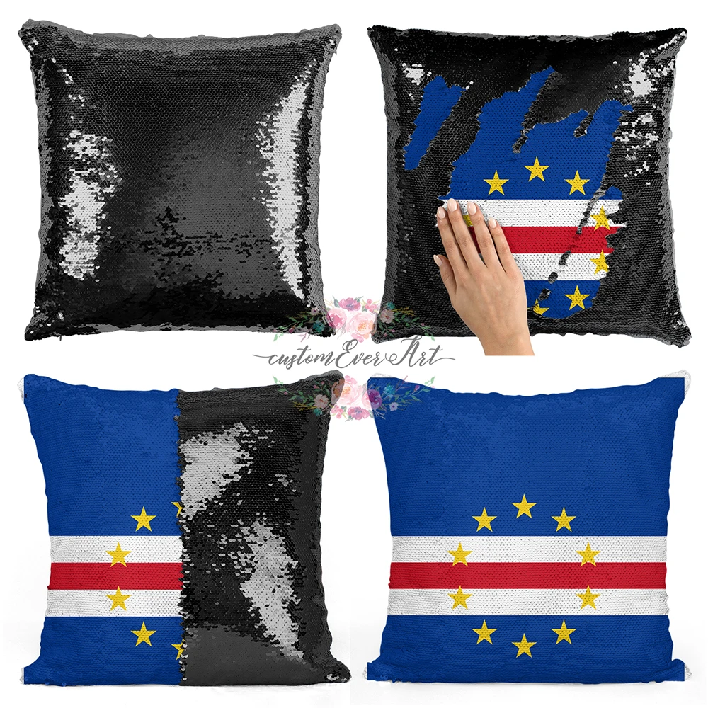 

Cape Verde Personalized custom picture pillow cover cover throw pillows reversible mermaid sequin pillow case cover