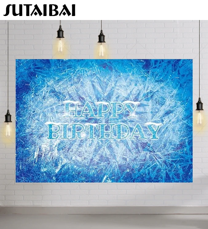 Зимний фон для фотосъемки с изображением страны чудес лед снег голубой