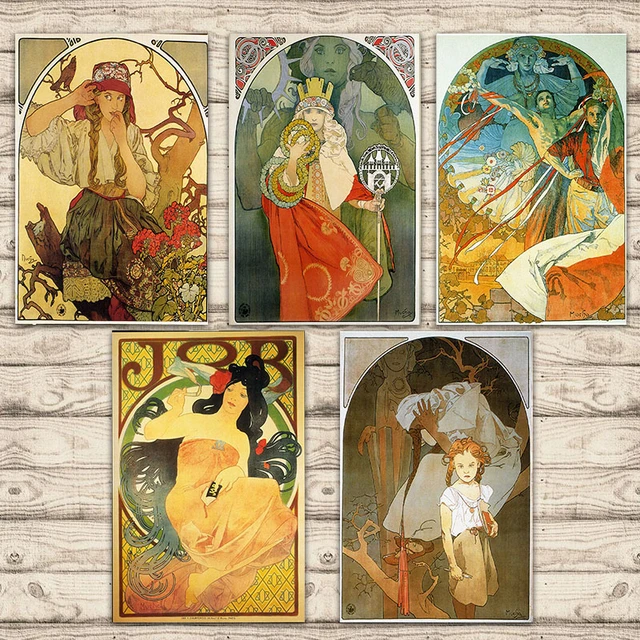 Retro Soviet Style Poster Vintage Mucha Style Poster Soviet Woman