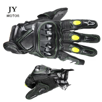 

Motorcycle Gloves Riding Sports Full Finger Anti-fall Alpine Motocross Motorcycle Short Gloves Black Stars Leather Glove